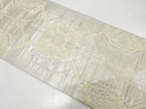 アンティーク　幾何学に花模様織り出し袋帯（材料）